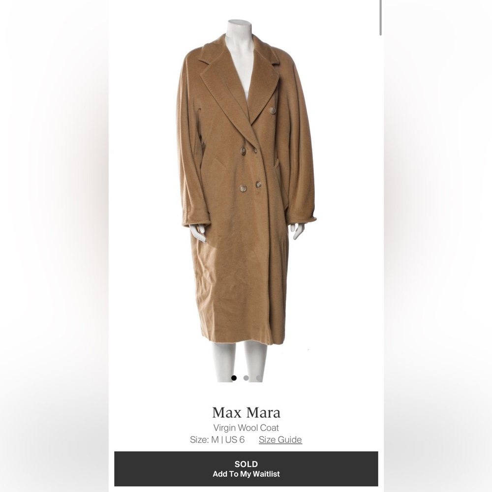 MaxMara Madame style cashmere and virgin wool coat US6